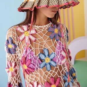 CeliaB floral crochet maxi dress